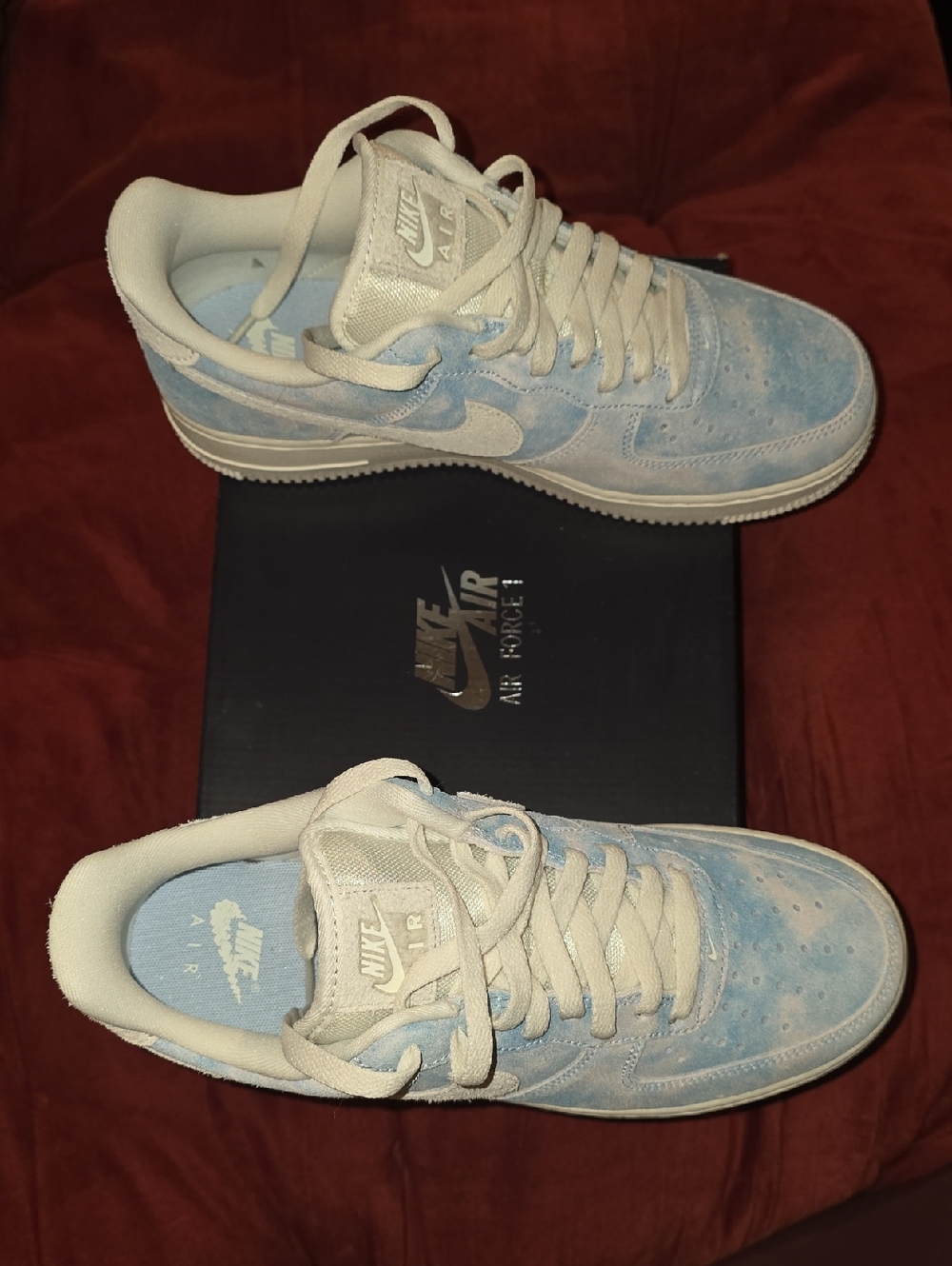 Nike Womens Air Force 1 Low - Light Blue & White